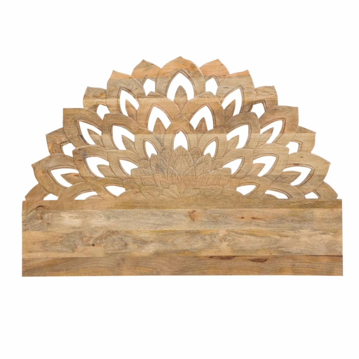 Made in Meubles Tête de lit lotus en bois de manguier sculpté 160 cm Valentina