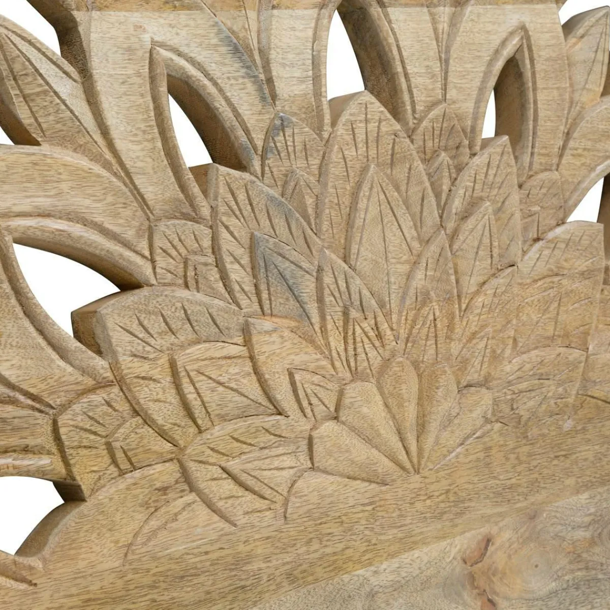 Made in Meubles Tête de lit lotus en bois de manguier sculpté 160 cm Valentina
