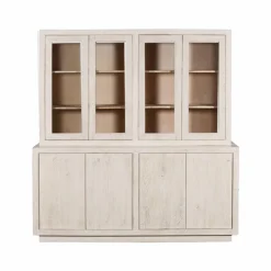 Made in Meubles Vaisselier en bois de manguier blanchi Alison
