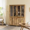 Made in Meubles Vaisselier en bois de manguier Lisandro