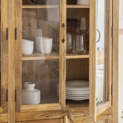 Made in Meubles Vaisselier en bois de manguier Lisandro