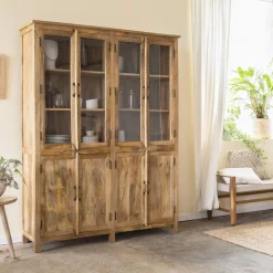 Made in Meubles Vaisselier en bois de manguier Lisandro