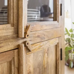Made in Meubles Vaisselier en bois de manguier Lisandro