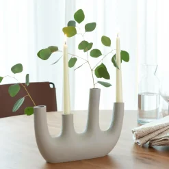 Made in Meubles Vase beige 4 tiges en aluminium Dahlia