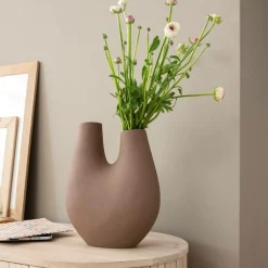 Made in Meubles Vase marron 2 tiges en aluminium Tulipa