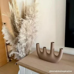Made in Meubles Vase marron 4 tiges en aluminium Dahlia