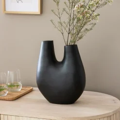 Made in Meubles Vase noir 2 tiges en aluminium Tulipa