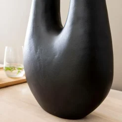 Made in Meubles Vase noir 2 tiges en aluminium Tulipa