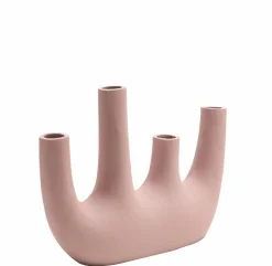 Made in Meubles Vase rose 4 tiges en aluminium Dahlia