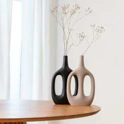 Made in Meubles Vase soliflore noir en aluminium Pivoine