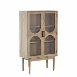 Made in Meubles Vitrine 2 portes en bois de manguier Lydia