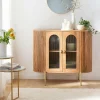 Made in Meubles Vitrine arrondie en bois de manguier Maria