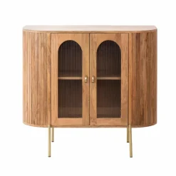 Made in Meubles Vitrine arrondie en bois de manguier Maria