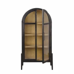 Made in Meubles Vitrine arrondie en bois d'orme Bruce