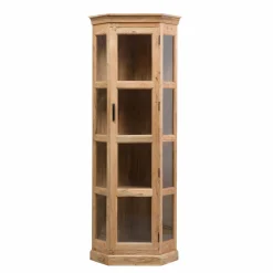Made in Meubles Vitrine d'angle en bois d'acacia Esmée