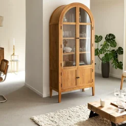 Made in Meubles Vitrine en bois d'acacia 4 portes Jo