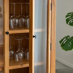 Made in Meubles Vitrine en bois d'acacia 4 portes Jo