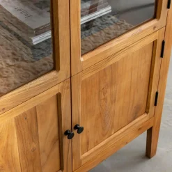 Made in Meubles Vitrine en bois d'acacia 4 portes Jo