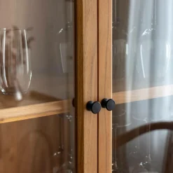 Made in Meubles Vitrine en bois d'acacia 4 portes Jo