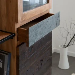 Made in Meubles Vitrine en bois d'acacia Ernest