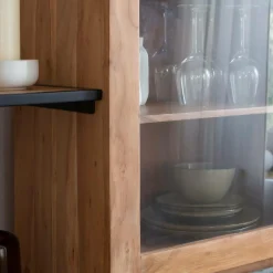 Made in Meubles Vitrine en bois d'acacia Ernest