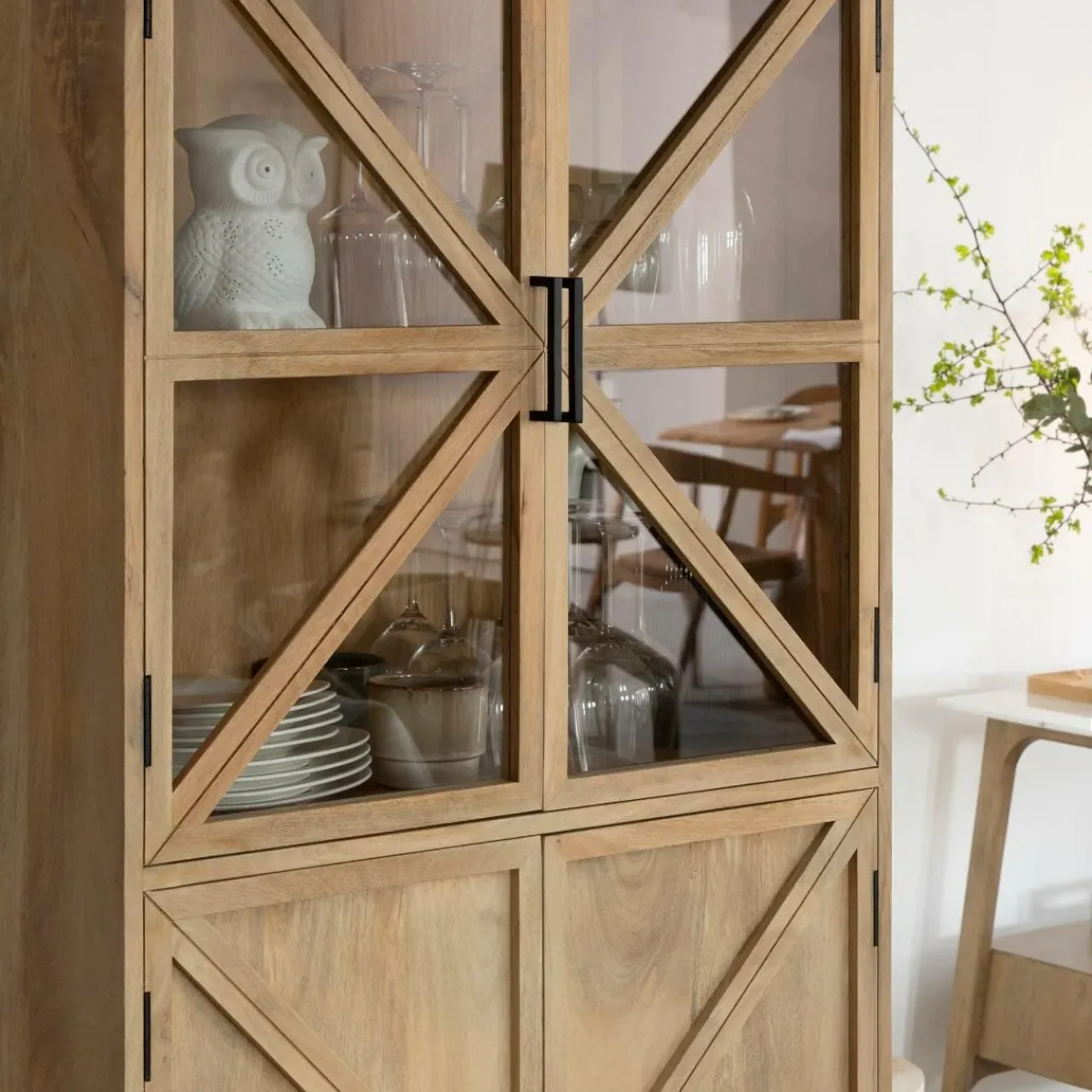 Made in Meubles Vitrine en bois de manguier Thalia