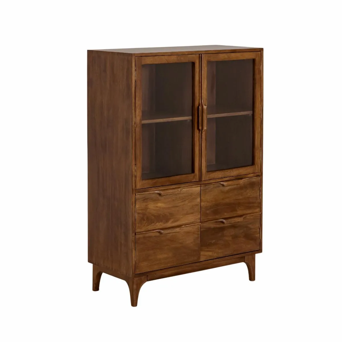 Made in Meubles Vitrine en bois de manguier Remick