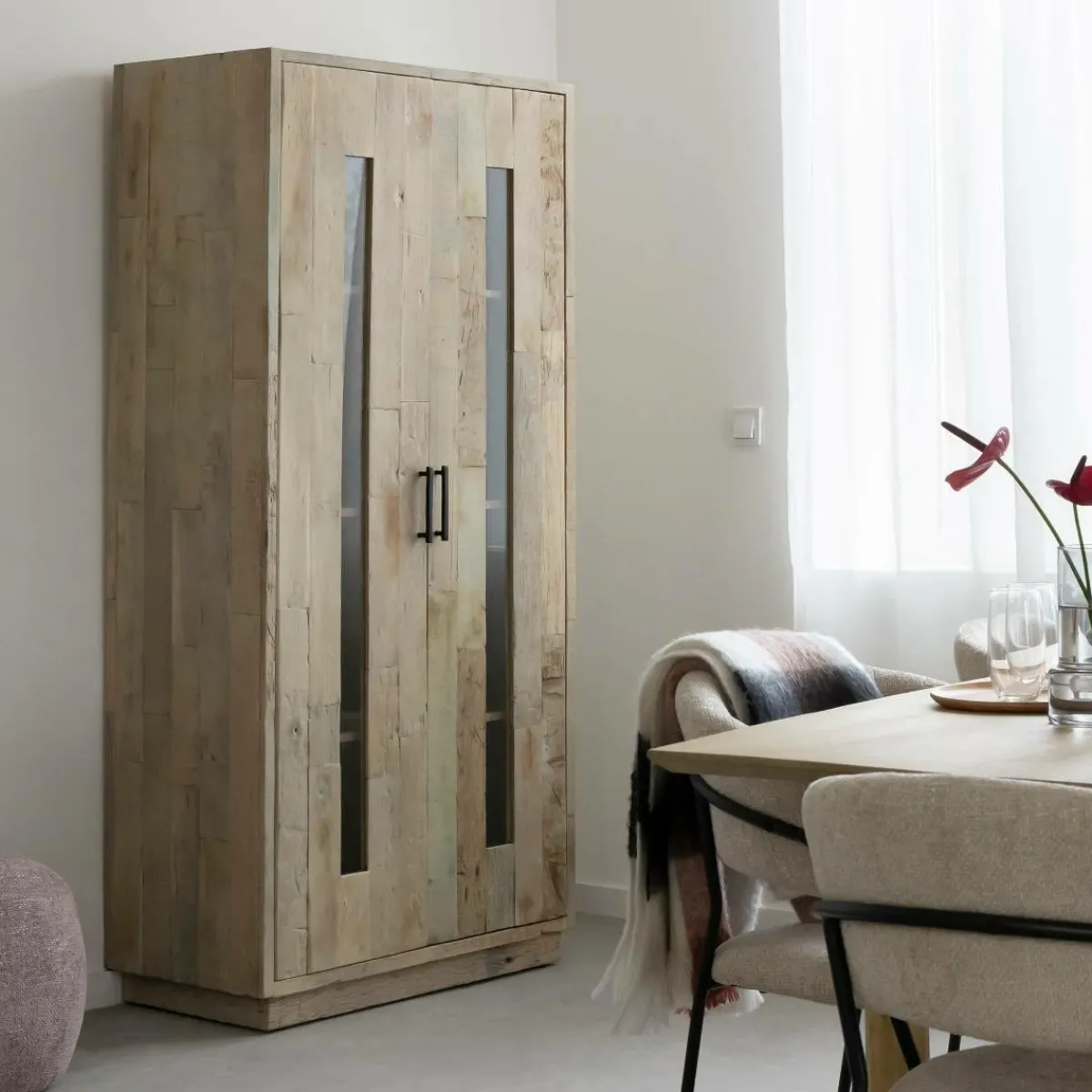 Made in Meubles Vitrine en bois recyclé Damian